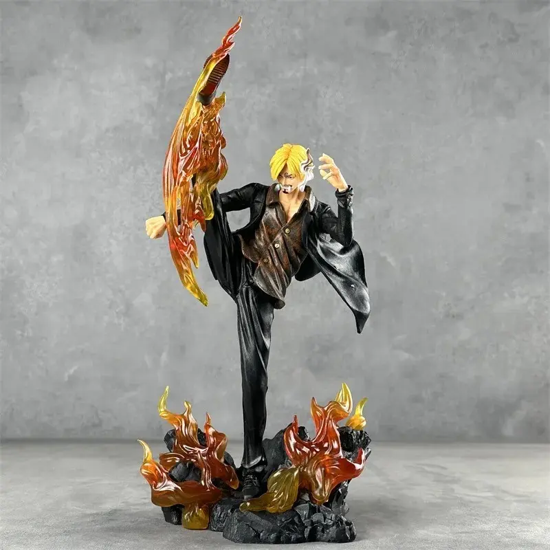 One Piece Pvc Trendy Figure WIFI Sanji Straw Hats Devil Foot Three Main Forces Gk Collectible Figure | 35 CMS |