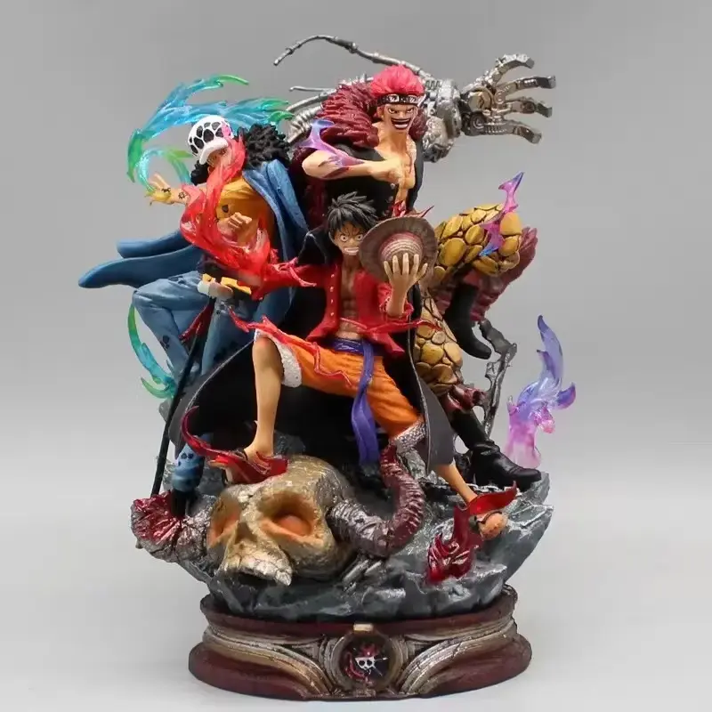 One Piece Figurine Three Captain Anime Figure Kid Law Luffy Action Pvc Statue Desktop Decoration | 20cm |