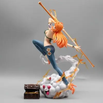 One piece Nami Thunder bolt and Figure with Jeans 29 CM