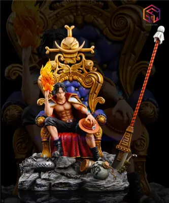 One Piece Portgas D Ace Sitting On Throne 35 CM Action figure
