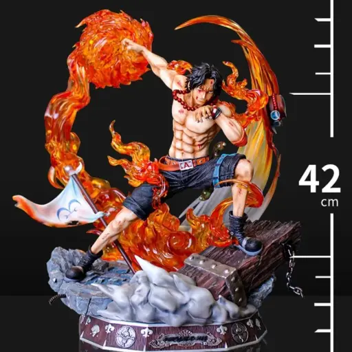 One Piece Portgas D Ace Fire Fist Premium Anime Action Figure | With Lights | 42 Cm |
