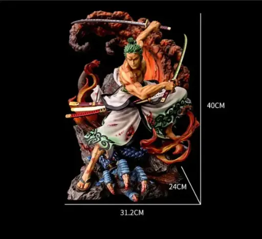 One Piece | Wano Kimono Roronoa Zoro Anime Action Figure | Battle Ghost Island | 40 Cms |