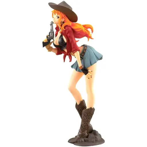 One Piece Cowboy Nami Action Figures Cute Weeb Manga Collectible Treasure Cruise World Journey | 19 cms