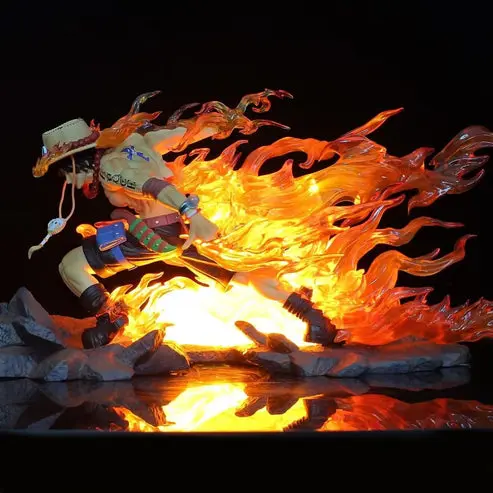 One Piece Portgas D Ace Fire Fist Action Figure with Lights | 41 Cms